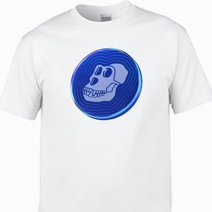 White APE Coin T-Shirt, Unisex Sizes S,M,L,XL - Confirm Size when Ordering.